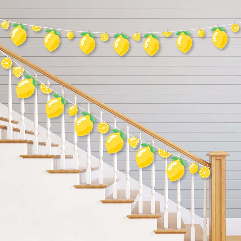 So Fresh - Lemon - Citrus Lemonade Party DIY Decorations - Clothespin Garland Banner - 44 Pieces