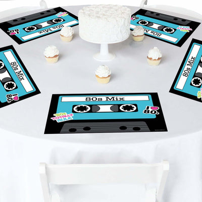80's Retro - Party Table Decorations - Totally 1980s Party Placemats - Set of 16