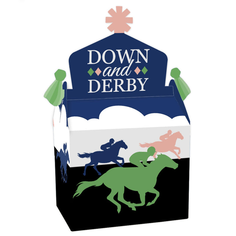 Kentucky Horse Derby - Treat Box Party Favors - Horse Race Party Goodie Gable Boxes - Set of 12