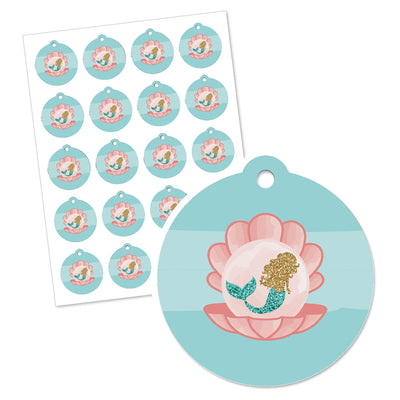 Let's Be Mermaids - Baby Shower or Birthday Party Favor Gift Tags (Set of 20)