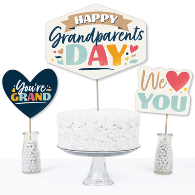 Happy Grandparents Day - Grandma & Grandpa Party Centerpiece Sticks - Table Toppers - Set of 15
