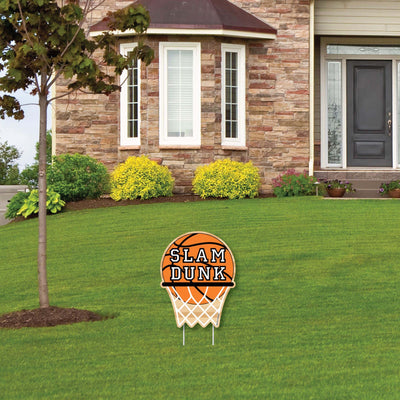 Nothin' But Net - Basketball - Outdoor Lawn Sign - Baby Shower or Birthday Party Yard Sign - 1 Piece