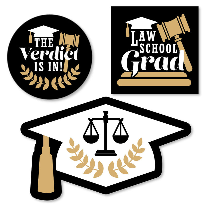 Law School Grad - DIY Shaped Future Lawyer Graduation Party Paper Cut-Outs - 24 ct