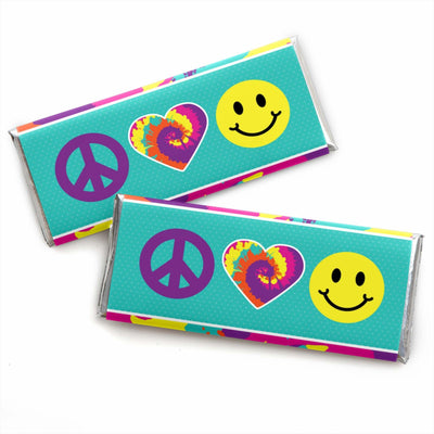 60's Hippie - Candy Bar Wrapper 1960s Groovy Party Favors - Set of 24