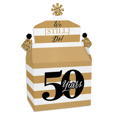 We Still Do - 50th Wedding Anniversary - Treat Box Party Favors - Anniversary Party Goodie Gable Boxes - Set of 12