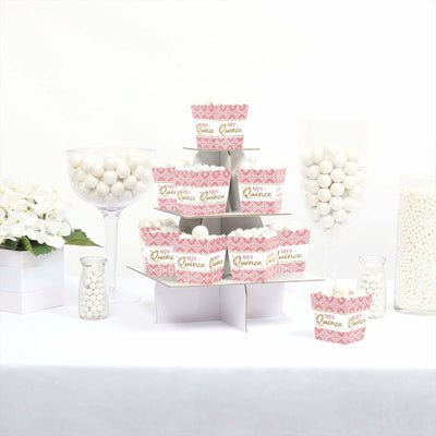 Mis Quince Anos - Party Mini Favor Boxes - Quinceanera Sweet 15 Birthday Party Treat Candy Boxes - Set of 12
