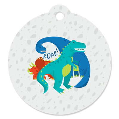 Roar Dinosaur - Dino Mite T-Rex Baby Shower or Birthday Party Favor Gift Tags (Set of 20)