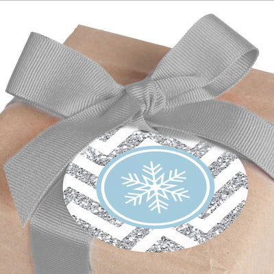 Winter Wonderland - Snowflake Holiday Party & Winter Wedding To and From Favor Gift Tags - Set of 20