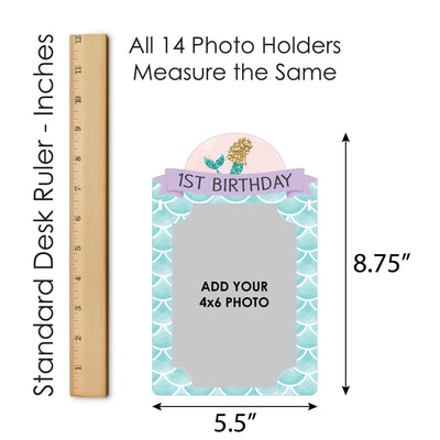 1st Birthday Let's Be Mermaids - DIY First Birthday Party Decor - 1-12 Monthly Picture Display - Photo Banner