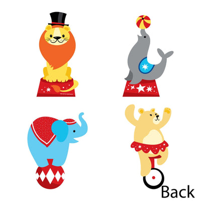 Carnival - Step Right Up Circus - Lion, Elephant, Sea Lion, Bear Decorations DIY Carnival Themed Party Essentials - Set of 20