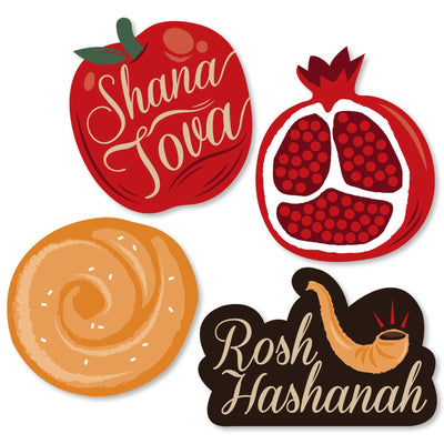 Rosh Hashanah - DIY Shaped Jewish New Year Paper Cut-Outs - 24 Ct.
