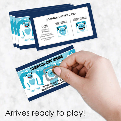 Yeti to Party - Abominable Snowman Party or Birthday Party Game Scratch Off Dare Cards - 22 Count