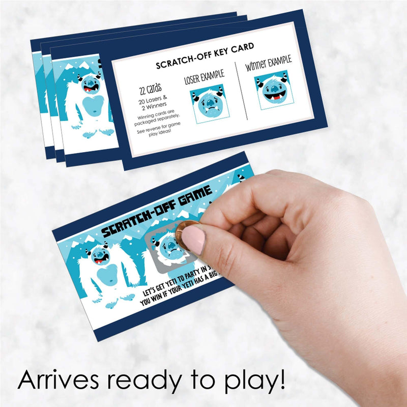 Yeti to Party - Abominable Snowman Party or Birthday Party Game Scratch Off Dare Cards - 22 Count