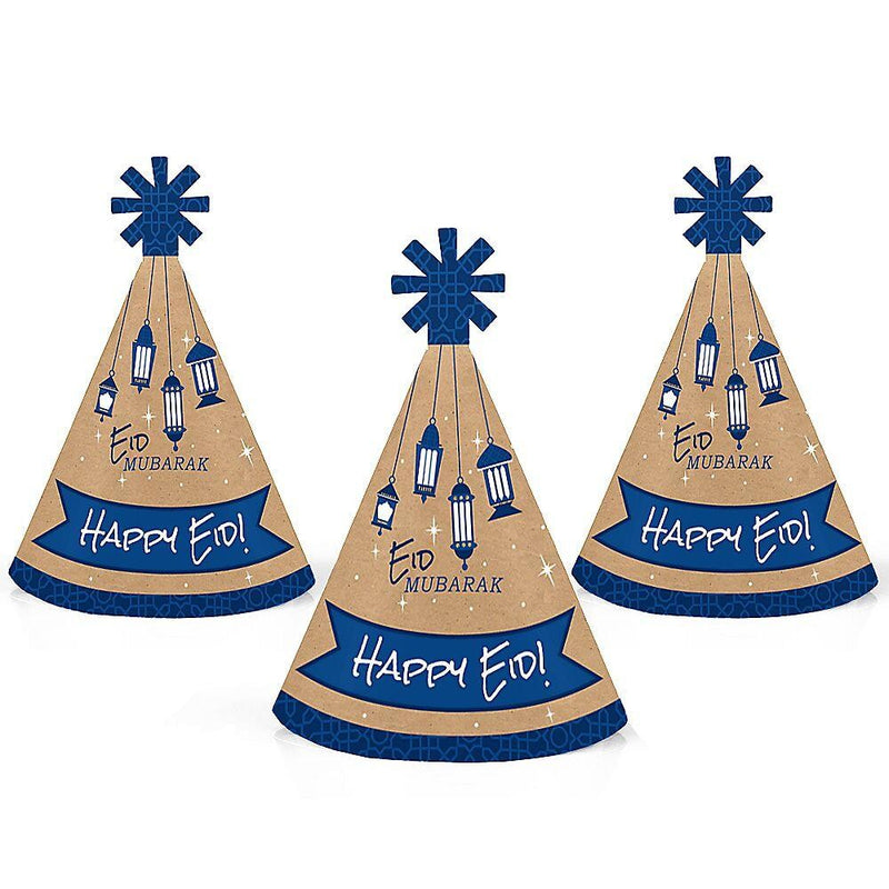 Ramadan - Mini Cone Eid Mubarak Eid Mubarak Hats - Small Little Party Hats - Set of 8