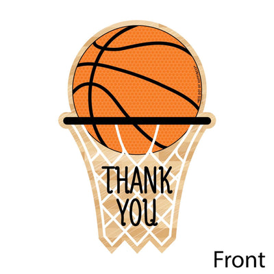 Nothin' But Net - Basketball - Shaped Thank You Cards - Baby Shower or Birthday Party Thank You Note Cards with Envelopes - Set of 12