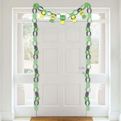 You Got Served - Tennis - 90 Chain Links and 30 Paper Tassels Decoration Kit - Baby Shower or Tennis Ball Birthday Party Paper Chains Garland - 21 feet