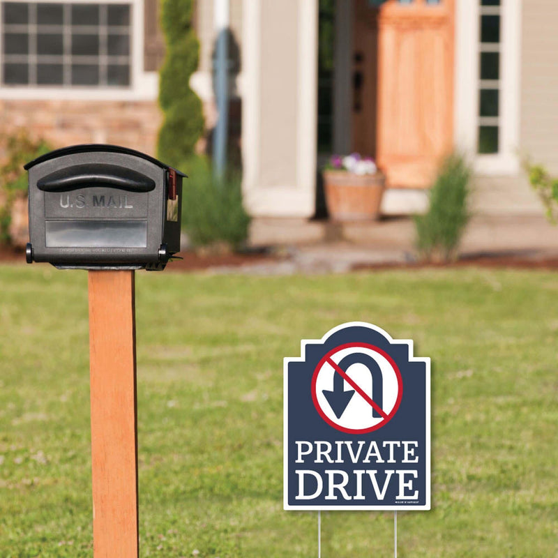 Private Drive - Outdoor Lawn Sign - Driveway Yard Sign - 1 Piece