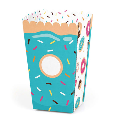 Donut Worry, Let's Party - Doughnut Party Favor Popcorn Treat Boxes - Set of 12