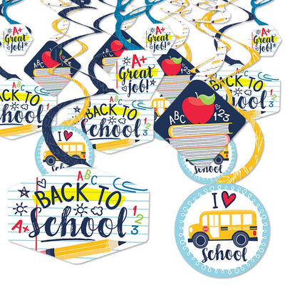 Back to School - First Day of School Classroom Hanging Decor - Party Decoration Swirls - Set of 40