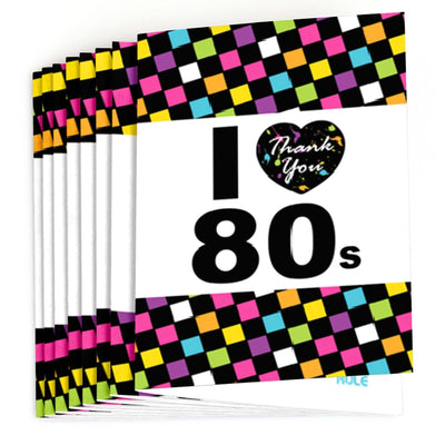 80's Retro - Set of 8 Totally 1980s Party Thank You Cards