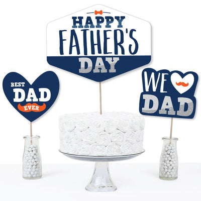 Happy Father's Day - We Love Dad Party Centerpiece Sticks - Table Toppers - Set of 15