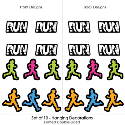 Hanging Set The Pace - Running - Outdoor Track, Cross Country or Marathon Hanging Porch & Tree Yard Decorations - 10 Pieces