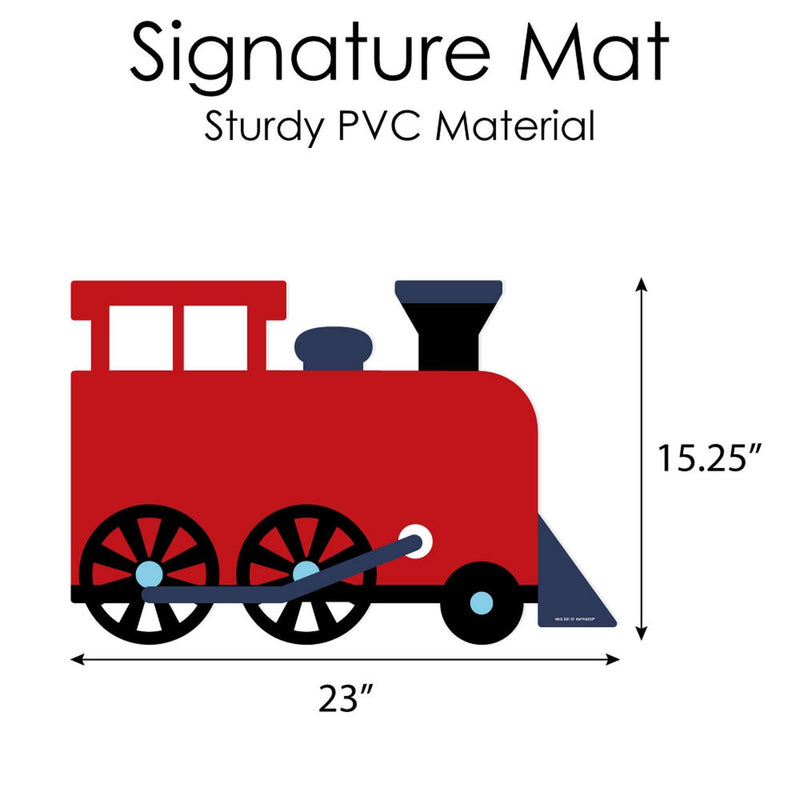 Railroad Party Crossing - Train Guest Book Sign - Steam Train Birthday Party or Baby Shower Guestbook Alternative - Signature Mat