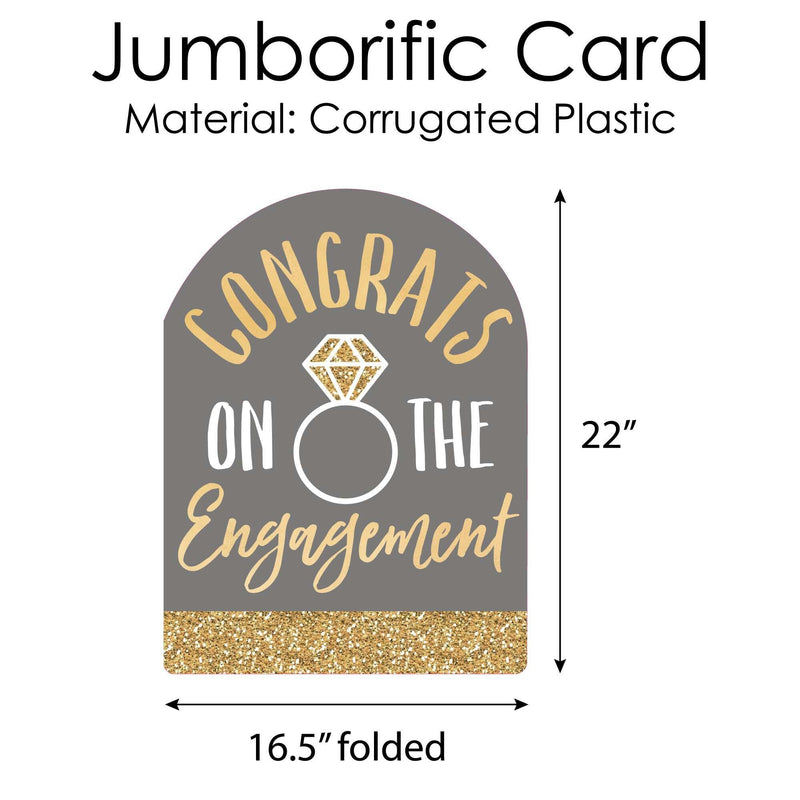 Engagement Announcement - Congratulations Giant Greeting Card - Big Shaped Jumborific Card - 16.5 x 22 inches