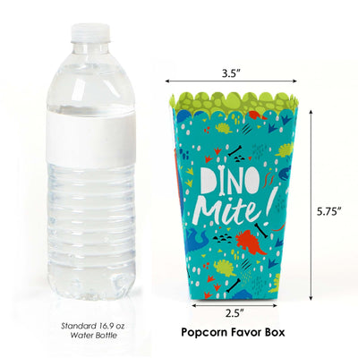 Roar Dinosaur - Dino Mite T-Rex Baby Shower or Birthday Party Favor Popcorn Treat Boxes - Set of 12