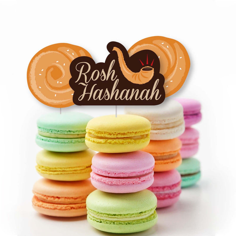 Rosh Hashanah - Dessert Cupcake Toppers - Jewish New Year Clear Treat Picks - Set of 24