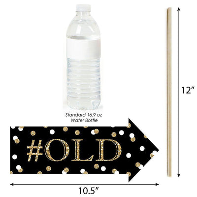 Funny Adult 90th Birthday - Gold - 10 Piece Birthday Party Photo Booth Props Kit