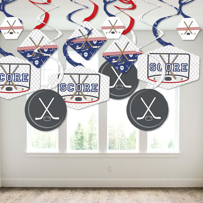 Shoots & Scores! - Hockey - Baby Shower or Birthday Party Hanging Decor - Party Decoration Swirls - Set of 40