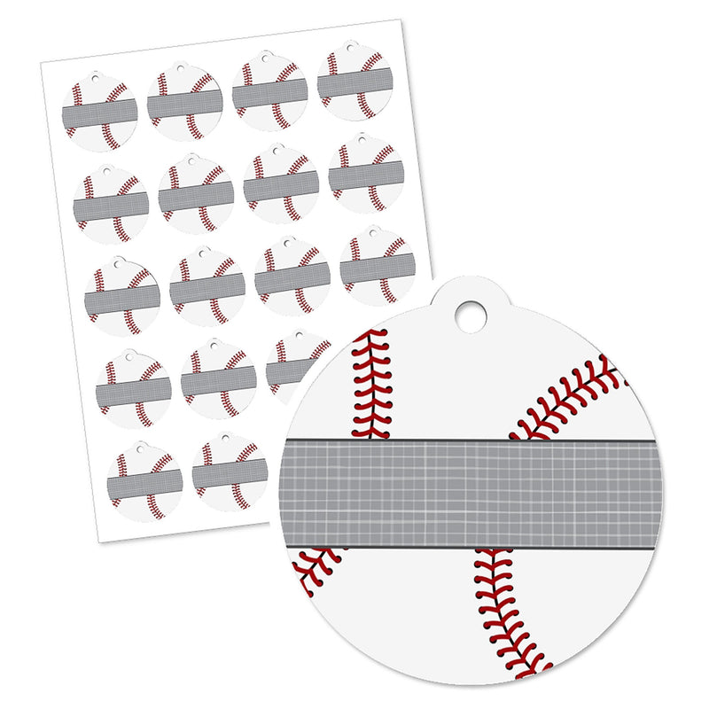 Batter Up - Baseball - Baby Shower or Birthday Party Favor Gift Tags (Set of 20)