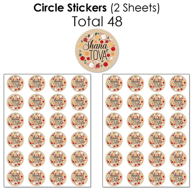 Rosh Hashanah - Mini Candy Bar Wrappers, Round Candy Stickers and Circle Stickers - Jewish New Year Candy Favor Sticker Kit - 304 Pieces