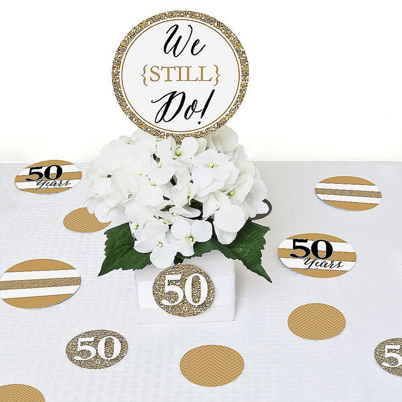We Still Do - 50th Wedding Anniversary - Wedding Anniversary Giant Circle Confetti - Golden Anniversary Party Decorations - Large Confetti 27 Count