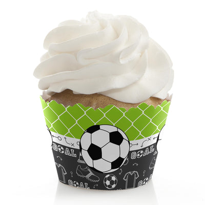 GOAAAL! - Soccer - Baby Shower Decorations - Party Cupcake Wrappers - Set of 12