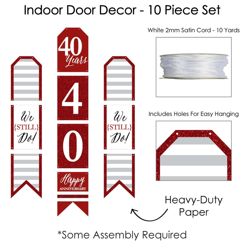 We Still Do - 40th Wedding Anniversary - Hanging Vertical Paper Door Banners - Anniversary Party Wall Decoration Kit - Indoor Door Decor