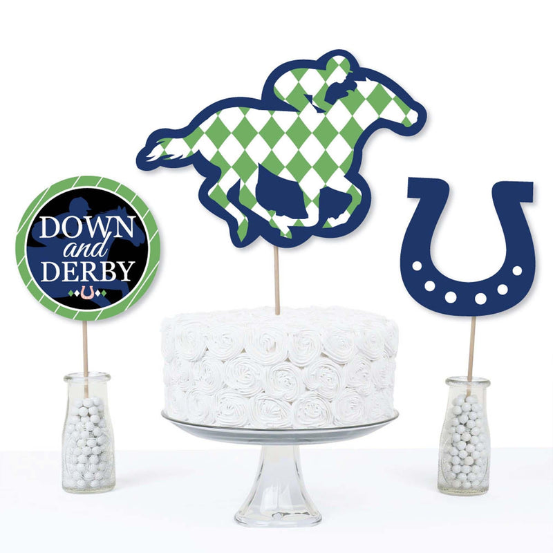 Kentucky Horse Derby - Horse Race Party Centerpiece Sticks - Table Toppers - Set of 15