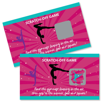 Tumble, Flip & Twirl - Gymnastics - Birthday Party or Gymnast Party Game Scratch Off Cards - 22 Count