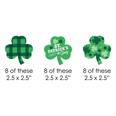 Shamrock St. Patrick's Day - DIY Shaped Saint Paddy's Day Party Cut-Outs - 24 Count