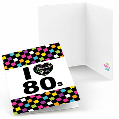 80's Retro - Set of 8 Totally 1980s Party Thank You Cards