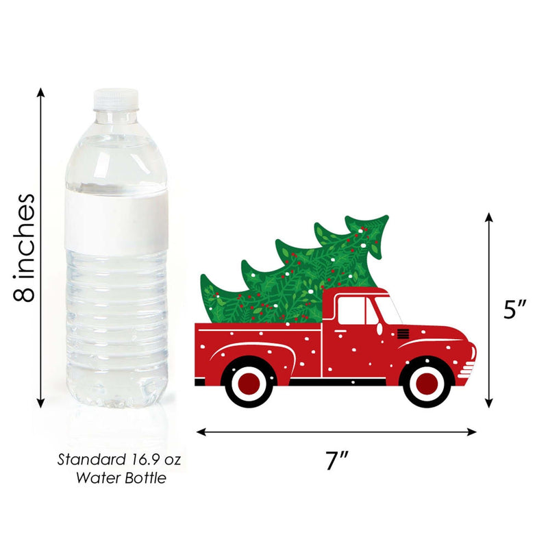 Merry Little Christmas Tree - Decorations DIY Red Truck and Car Christmas Party Essentials - Set of 20