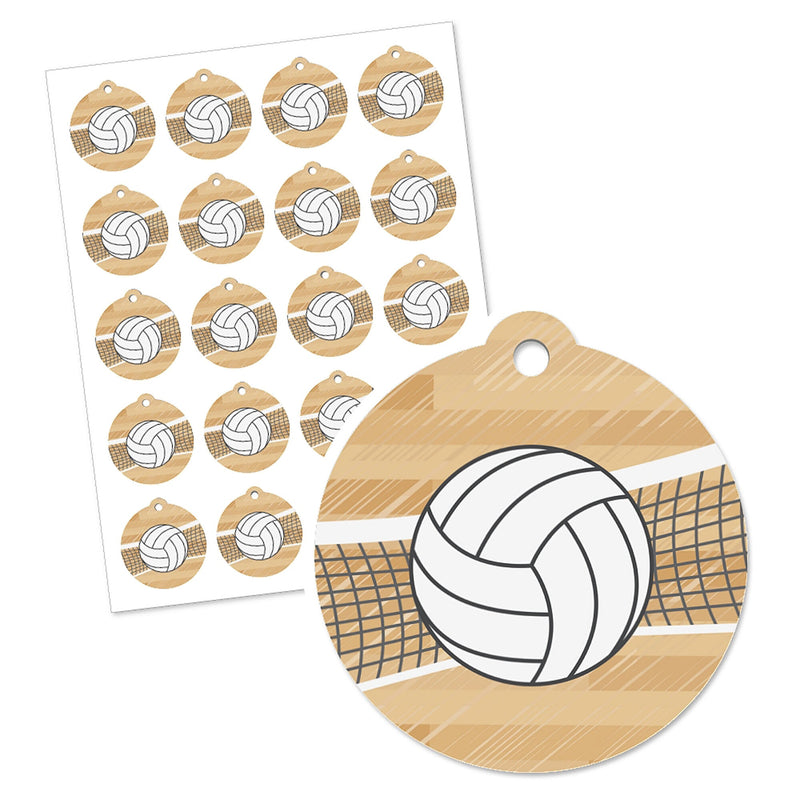 Bump, Set, Spike - Volleyball Baby Shower or Birthday Party Favor Gift Tags (Set of 20)