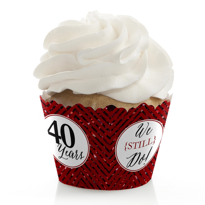 We Still Do - 40th Wedding Anniversary - Wedding Anniversary Decorations - Party Cupcake Wrappers - Set of 12