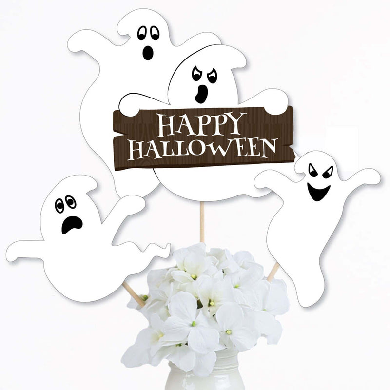 Spooky Ghost - Halloween Party Centerpiece Sticks - Table Toppers - Set of 15
