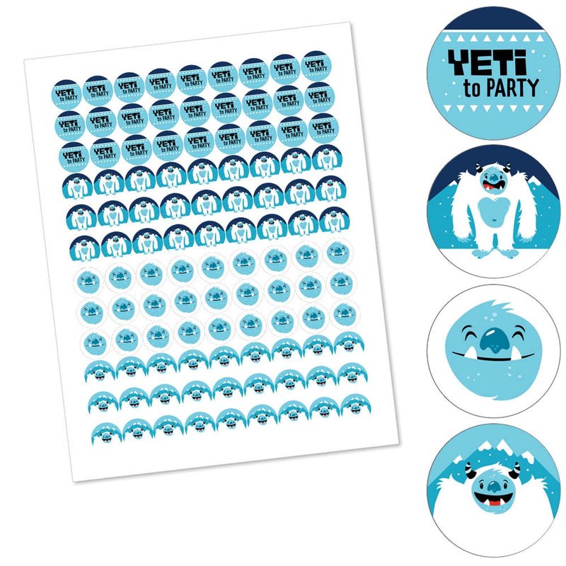 Yeti to Party - Abominable Snowman Party or Birthday Party Round Candy Sticker Favors - Labels Fit Hershey&