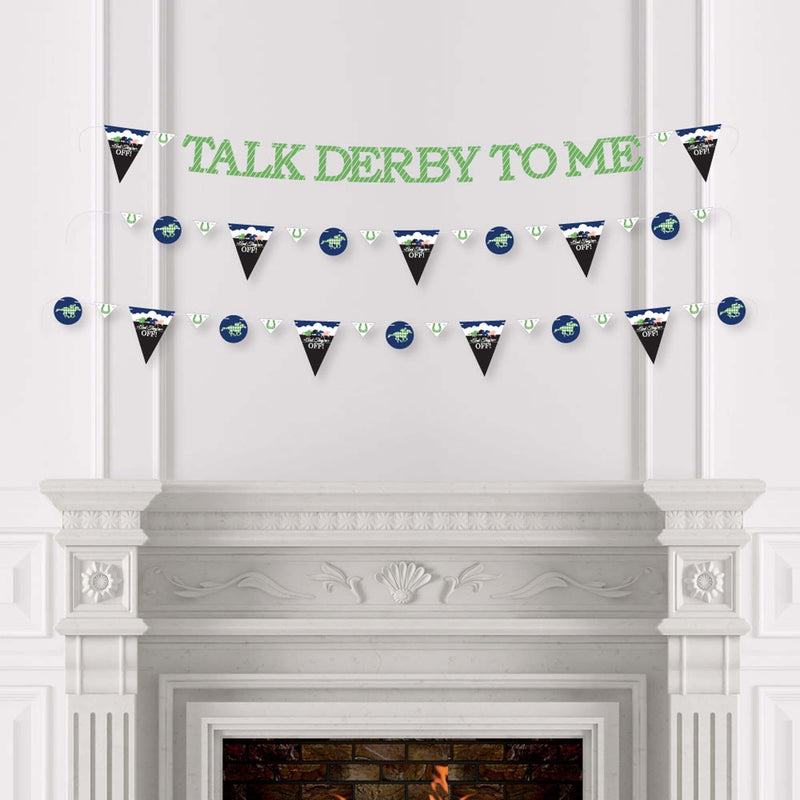 Kentucky Horse Derby - Horse Race Party Letter Banner Decoration - 36 Banner Cutouts and Talk Derby To Me Banner Letters