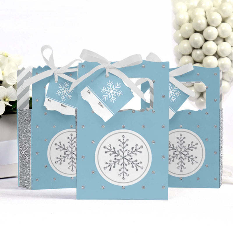 Winter Wonderland - Snowflake Holiday Party and Winter Wedding Favor Boxes - Set of 12