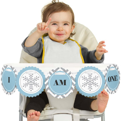 ONEderland 1st Birthday - I am One - First Winter Wonderland Birthday High Chair Banner