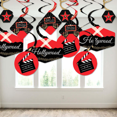 Red Carpet Hollywood - Movie Night Party Hanging Decor - Party Decoration Swirls - Set of 40